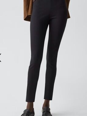 Theory Black Pull-On Pants Size M High Rise Slim Leg Stretch